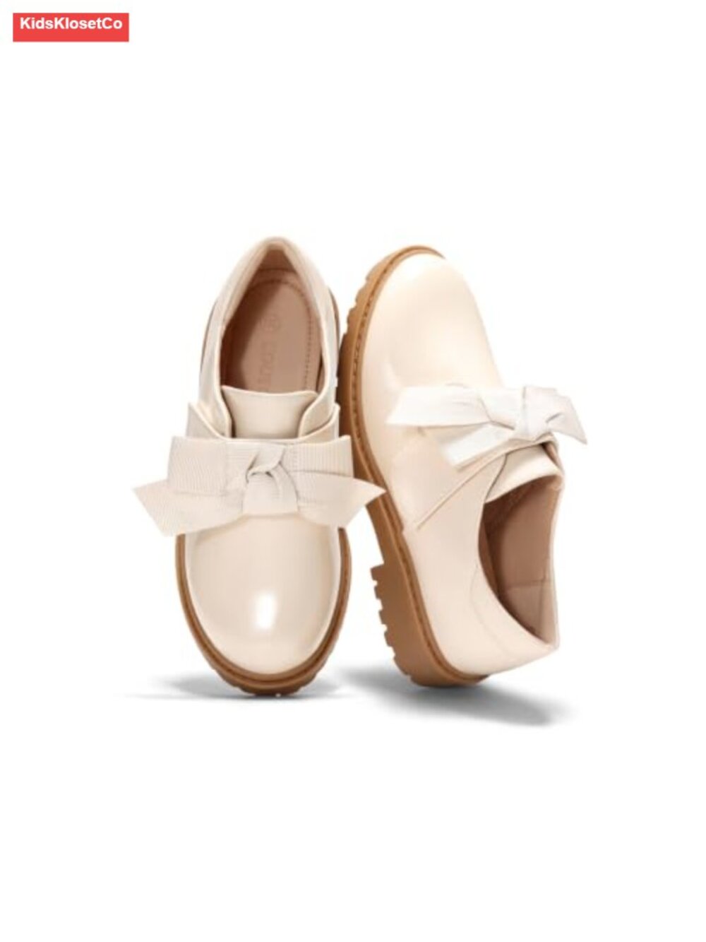 Girls Platform Loafers Bow Monkstrap Chunky Heel School Dress Shoes